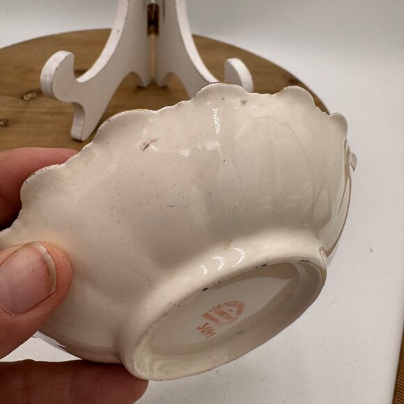 James Kent LTD Longton Made In England, #3091 Floral Trinket Dish 5" Gold Rim - Picture 5 of 9